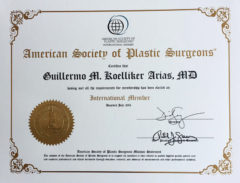 Dr. Koelliker is board certified in the U.S. by ASPS.